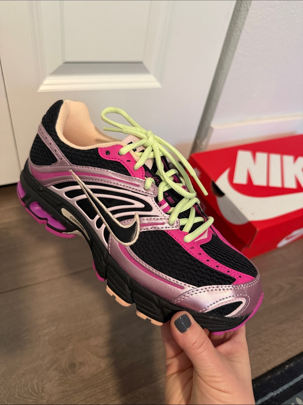 Nike Women’s Black, Pink & Lime Air Max Moto 2k Sneakers - Picture 2 of 9